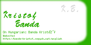 kristof banda business card